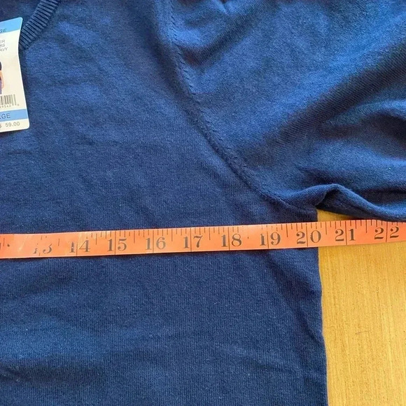 Vince Camuto women’s new short sleeve knit sweater top peep hole pearl button L - Picture 6 of 11